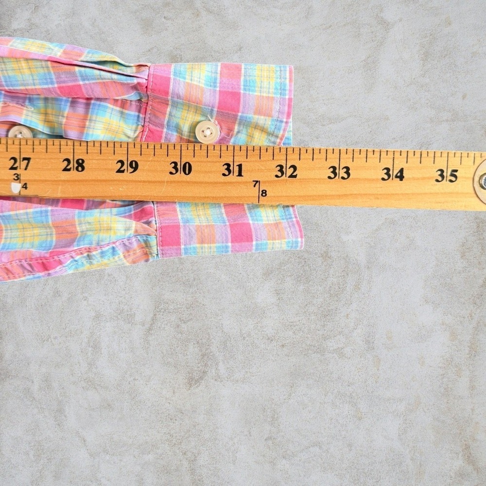 Bills Khakis Sport Shirtings Button Down Men Large Classic Fit Pink Plaid Madras - Picture 8 of 9